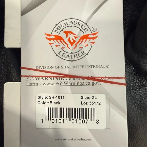 Men’s Milwaukee Brando Classic Black Leather Motorcycle Jacket SH1011 Size XL - Picture 13 of 15